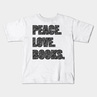 'Peace Love Books' Cool Book Gift Kids T-Shirt